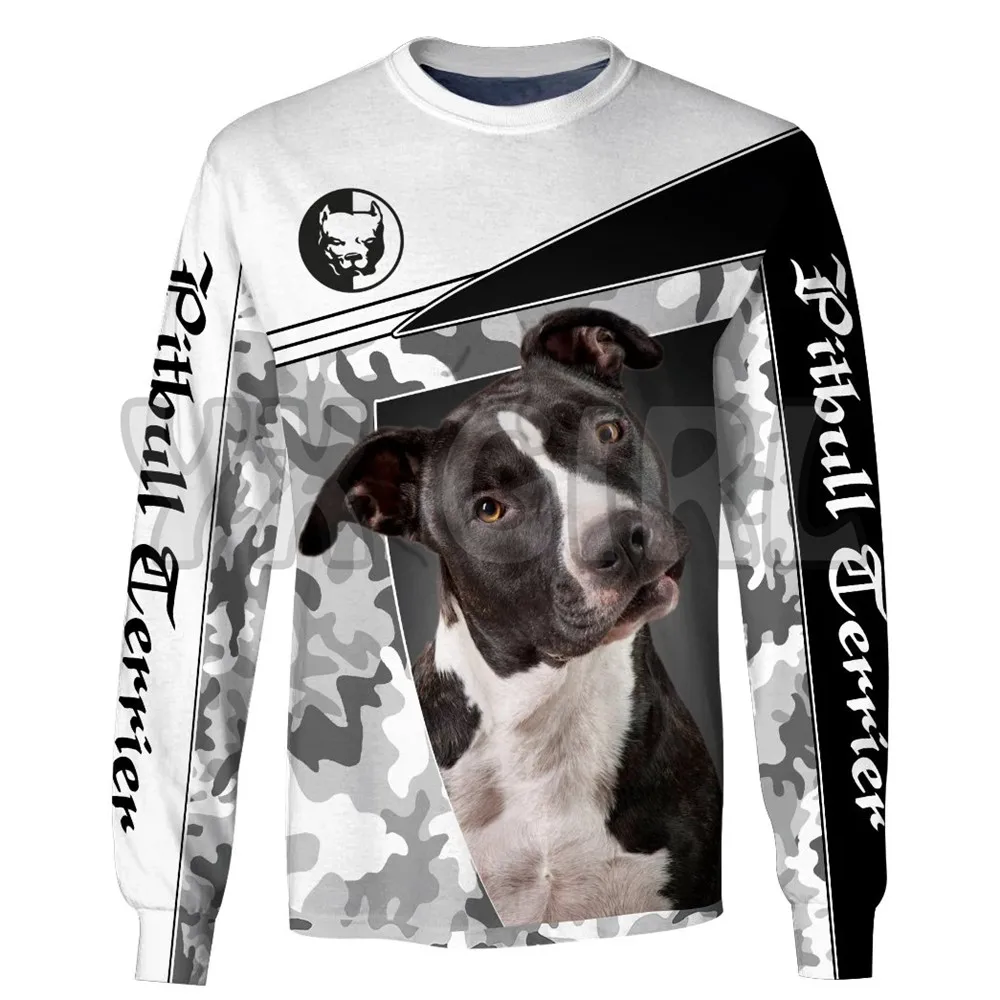 Love Dog Pit Bull 3d All Over Printed Sweatshirts Men For Women Pullovers Unisex Tops 01
