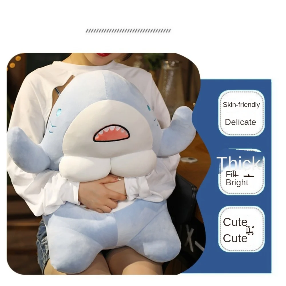 New 45CM Muscle Shark Plush Toys Worked Out Cute Strong Animal Pillow Gifts Stuffed Animals for Girl Boyfriend