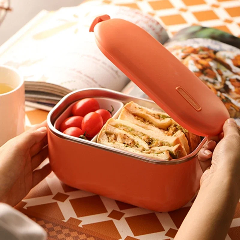Electric Heating Lunch Box Stainless Steel No Water Injection Heated Bento Box Food Warmer Storage Container Student Office Car