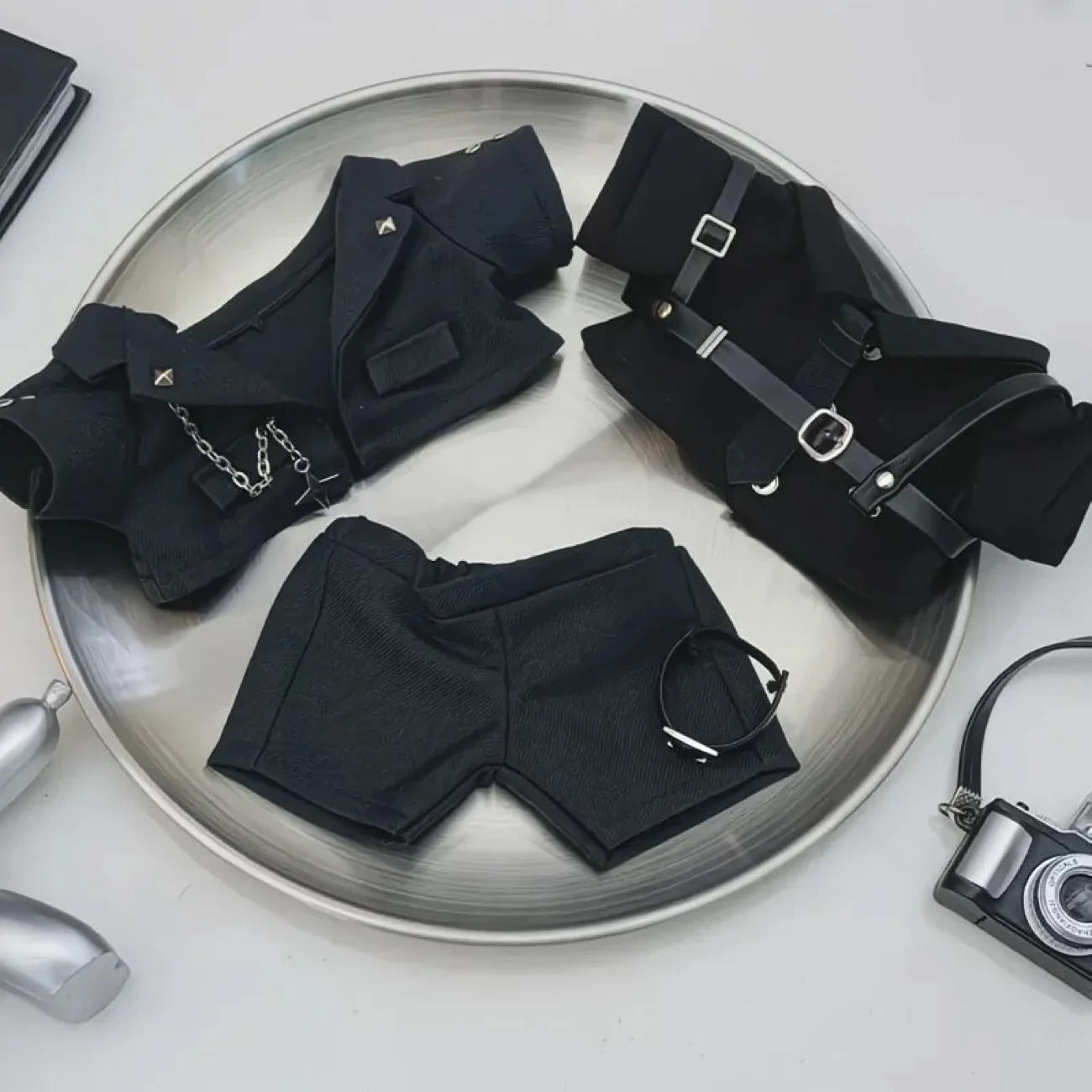 

20cm cotton doll outfit, cool and handsome elite spy suit, cosplay attribute doll outfit set, doll outfit replacement