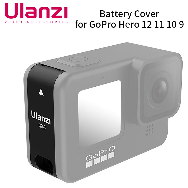 Ulanzi-Couvercle de batterie ic pour GoPro, porte de batterie noire, couvercle de batterie aste, accessoires de caméra d'action, édicté, fore12, 11, 10, 9