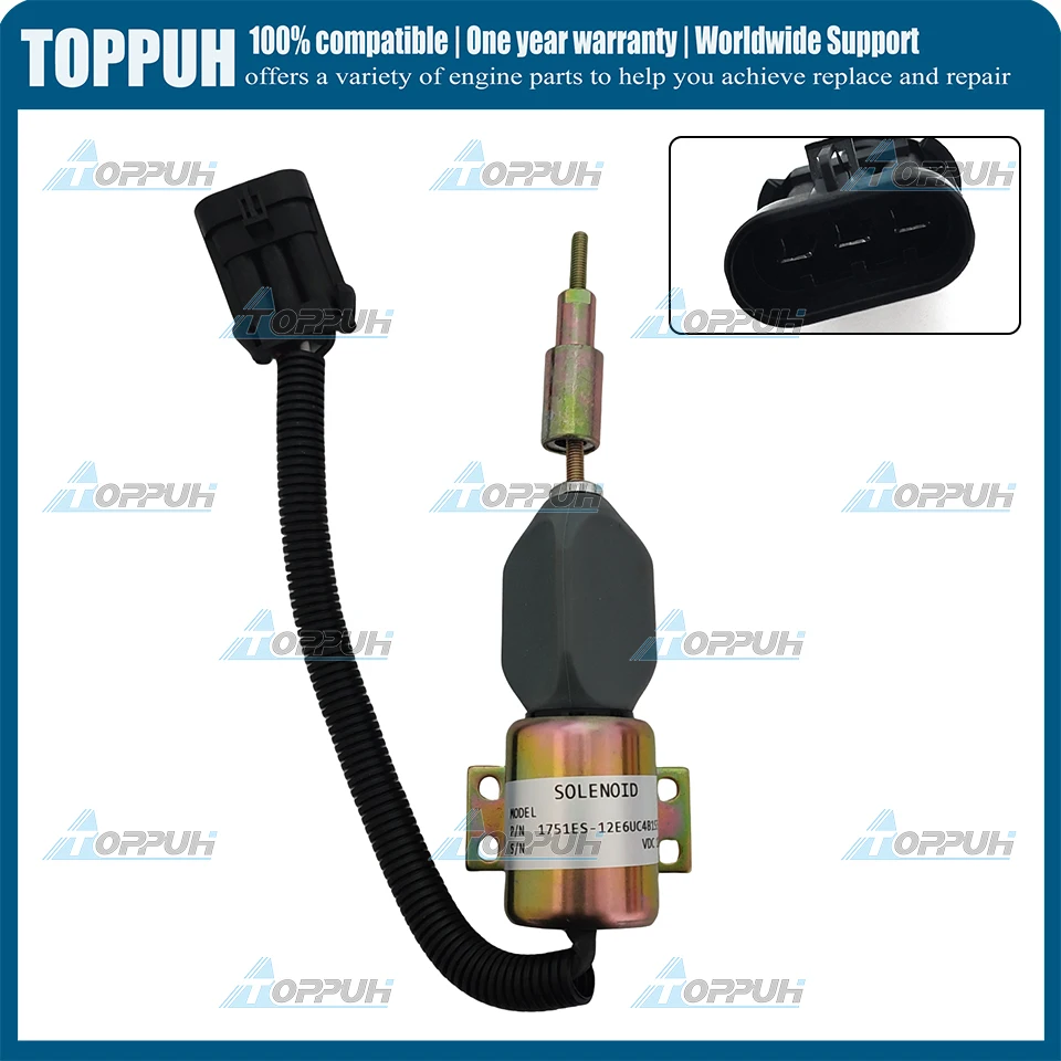 Новый электромагнитный клапан отключения 12 В 1751ES-12E6UC4B1S5 12 В для Ford 7,8L New Holland 1085 Новый электромагнитный клапан отключения 12 В 1751ES-12E6UC4B1S5 12 В для Ford 7,8L New Holland 1085
