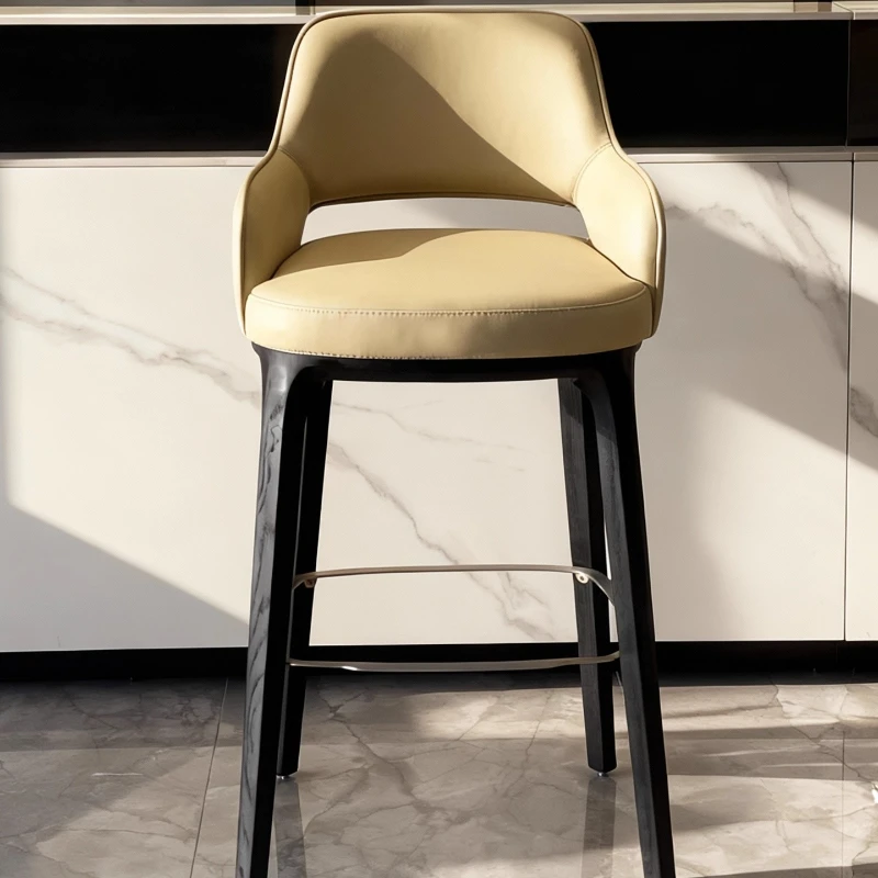 Restaurant Bedroom Bar Stools Leather Adjustable Wishbone Hairdressing Barstools Aesthetic Kitchen Banqueta Trendy Furniture