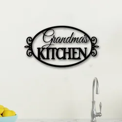 Grandma's Kitchen Cutout Sign Metal Wall Art Decor Family Iron Letters Hanging Decoration For Kitchen Plaque Sculptures