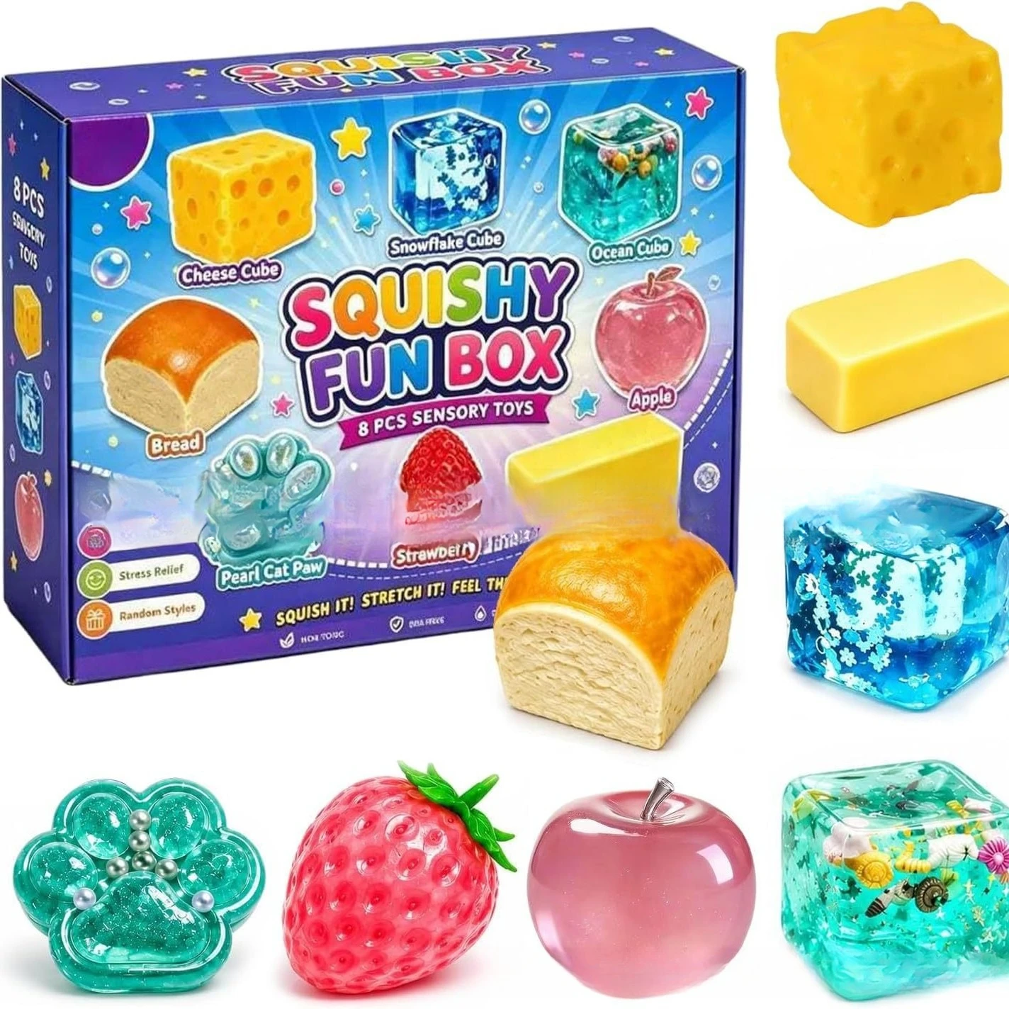 Maltose Squishy Blind Box Set Mystery Slow Rising Stress Relief Fidget Toy New Hot Gift for Kids Adults Party Deco