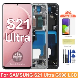 AMOLED S21 Ultra Screen Assembly for Samsung Galaxy S21 Ultra 5G G998B G998B/DS Lcd Display Touch Screen with Fingerprints