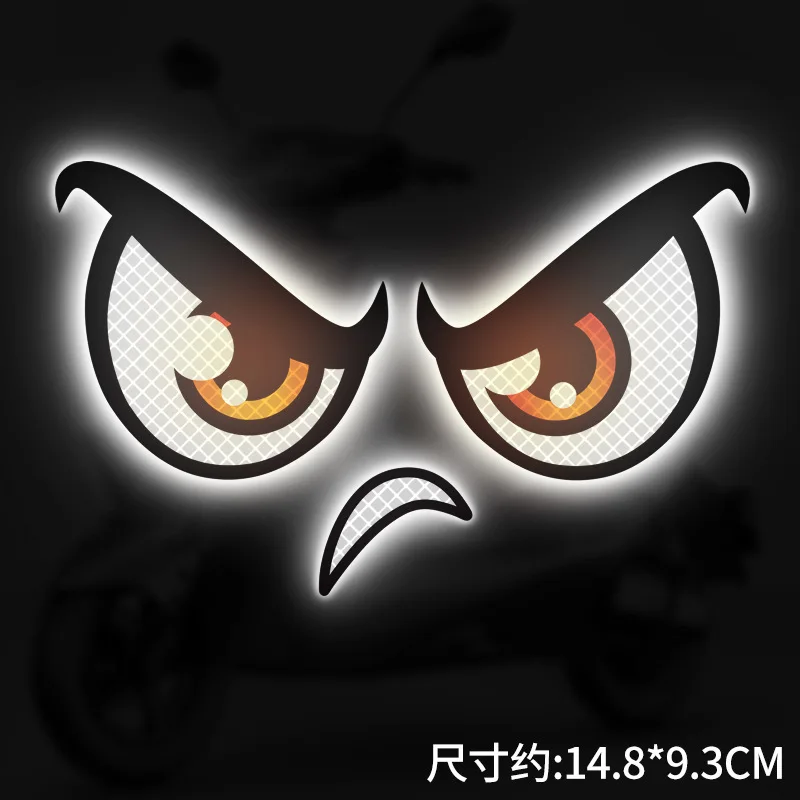 Devil Eye reflecterende motorfiets veiligheidswaarschuwingsstickers autosticker motorhelm aangepaste creatieve voertuig sticker sticker