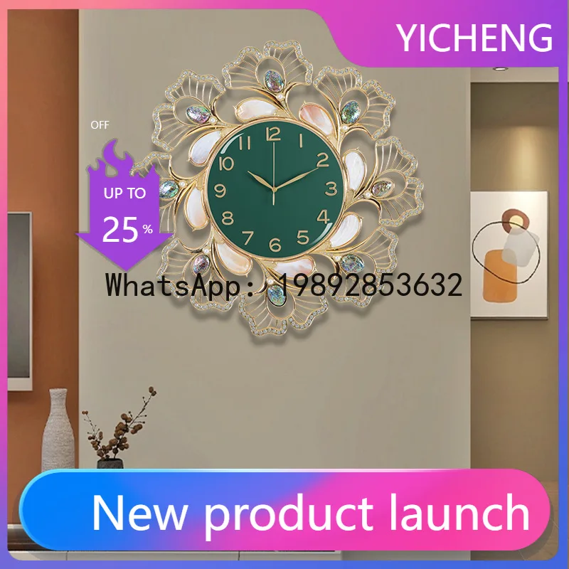 Hys for homestylish dial silent movement noiseless wall clock pure handmade enamel craft wall clock