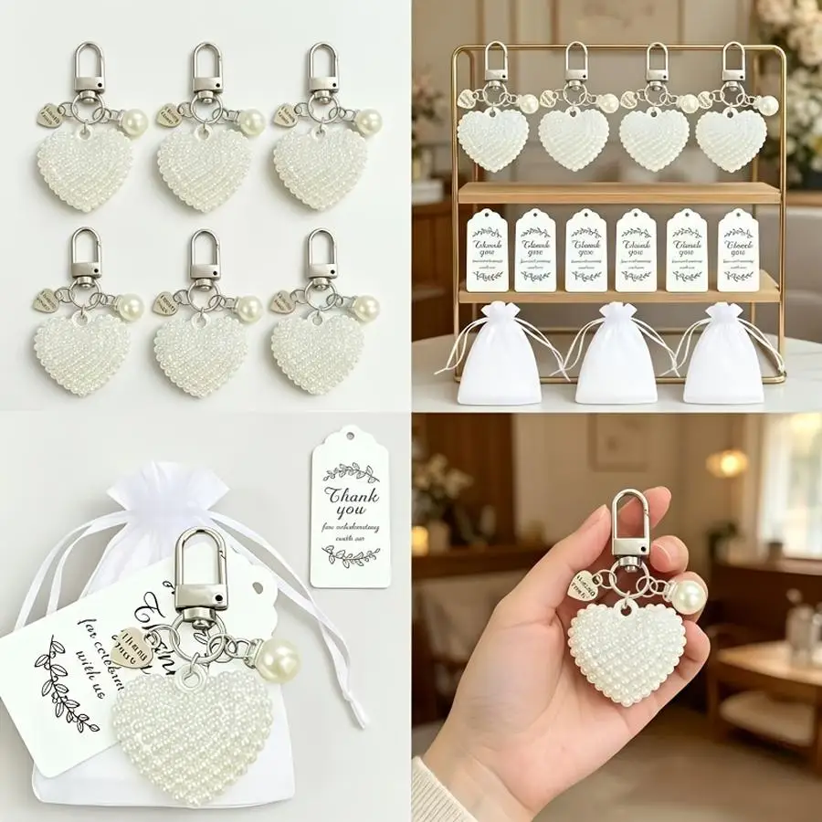 1/5/10/20/50/100pcs s/s of Heart-Shaped Keychains, with 