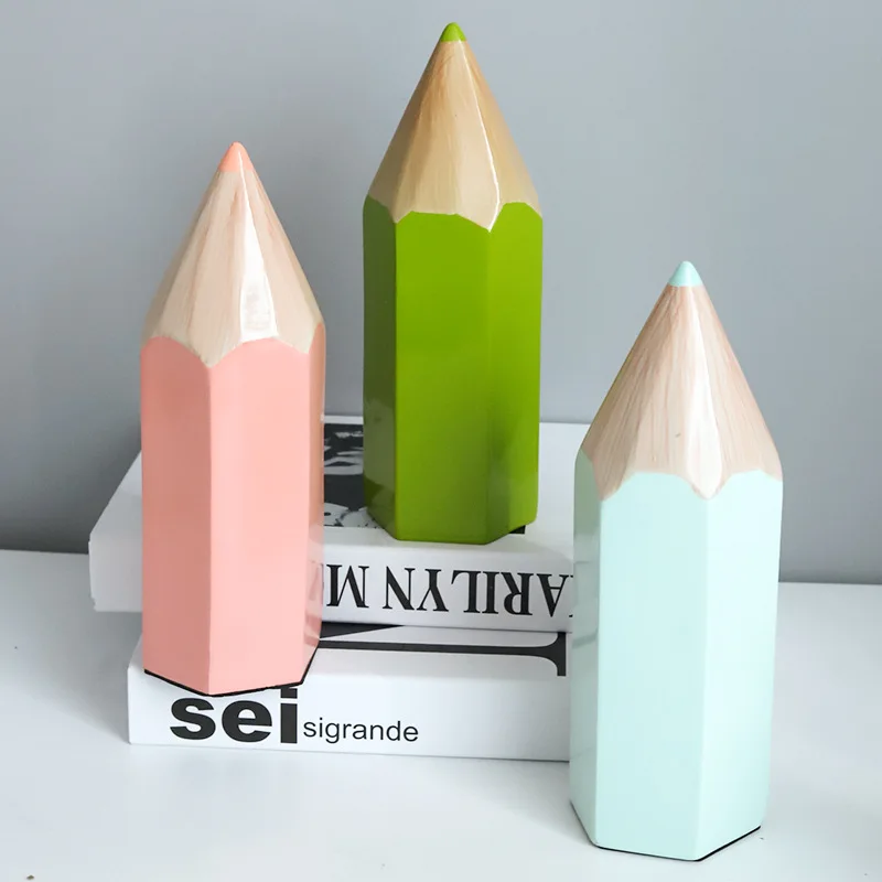 Colorful Pencil Resin Crafts Bookcase Decor Creative Ins Style Home Ornament Shelf Decor