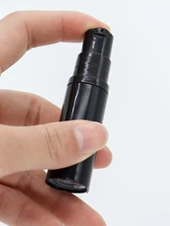 6 X 5ml Cute PS Black Airless Pump Lotion Bottle 5cc Refillable Mini Beauty Airless Sprayer Container with Clear Cover