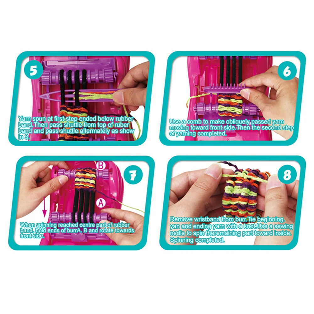 Maszyna do robienia plecionych opasek dla dziewczynek, zabawka edukacyjna do samodzielnego tworzenia ozdób do włosów dla dzieci.