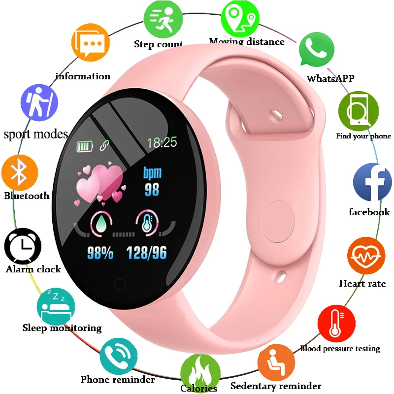 D18 Pro Kids Smartwatch for Xiaomi IOS Men Women Bluetooth Fitness Tracker Sport Bracelet Heart Rate Blood Pressure Smart Watch