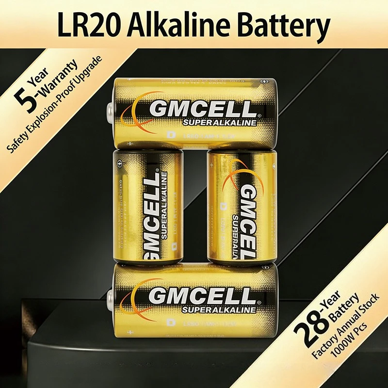 

UM1 LR20 Alkaline D Size Batteries 1.5v Heavy Duty Extra Long Life for Motorized Toys Gadgets Alkaline Battery