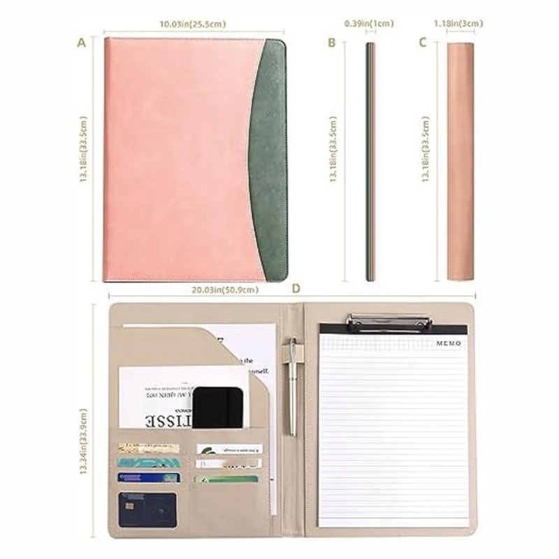Clipboard Folder Combination, Storage Clipboard With Cover Suitable For Business School Office Meeting Notepad Plywood