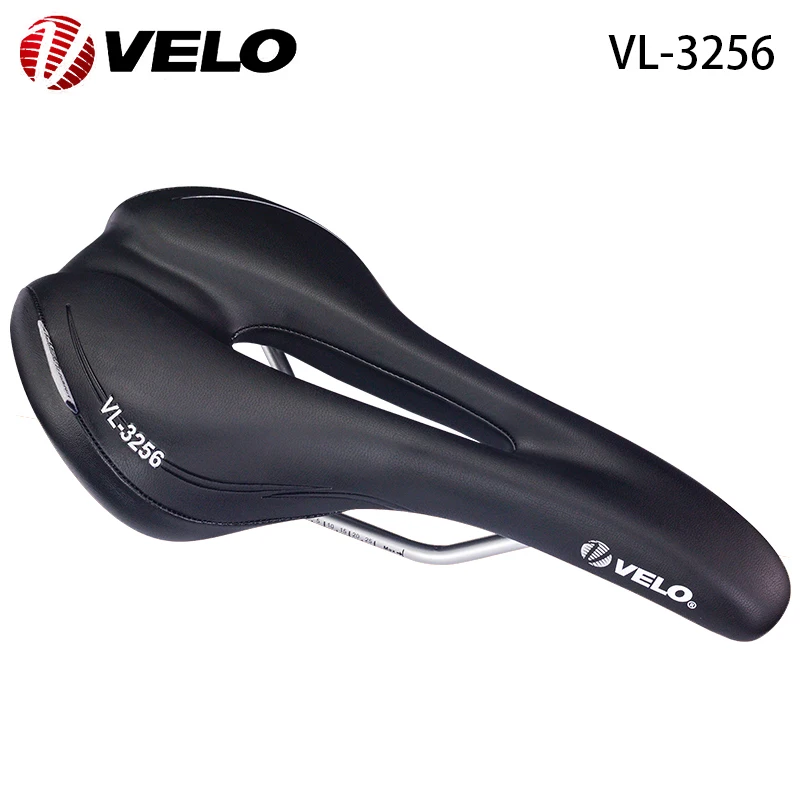 VELO VL-3256 Hollow Breathable Comfortable Soft MTB Road Bike Arctech Steel Rail PU Leather Saddle Bicycle Cushion Cycling Parts