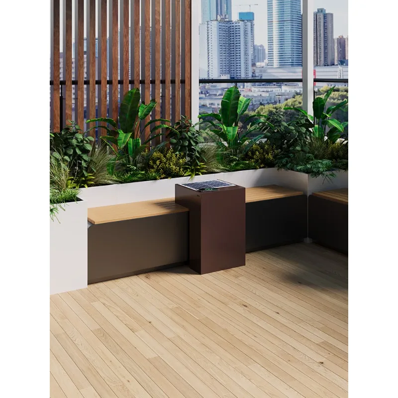 Outdoor Solar Smart Seat Energy-saving Flower Box Seat Commercial Pedestrian Street Park Wireless Charging Rest Bench