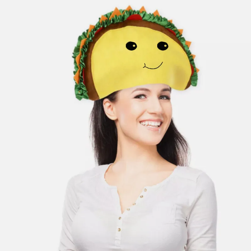 

Unisex Plush Food Dress Up Woman Funny Taco Hat Carnival Costume Prop