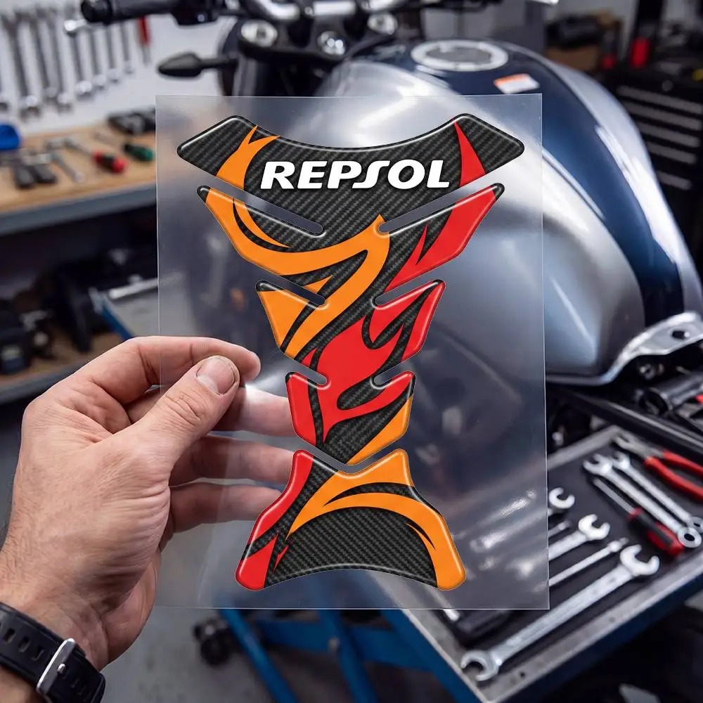 FOR REPSOL Motorcycle PVC Tank Pad Tank Cap Protector Racing Sticker Universal