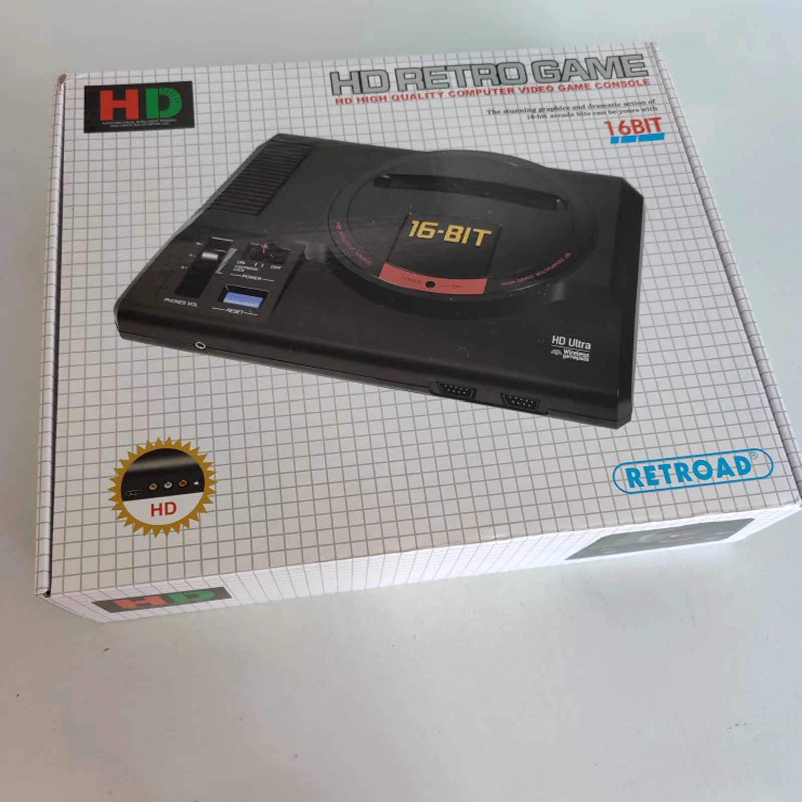 16Bit RETROAD HD Console for Mega Drive System Play NTSC /PAL  Game Cartridge Original Size Built in 170 Games