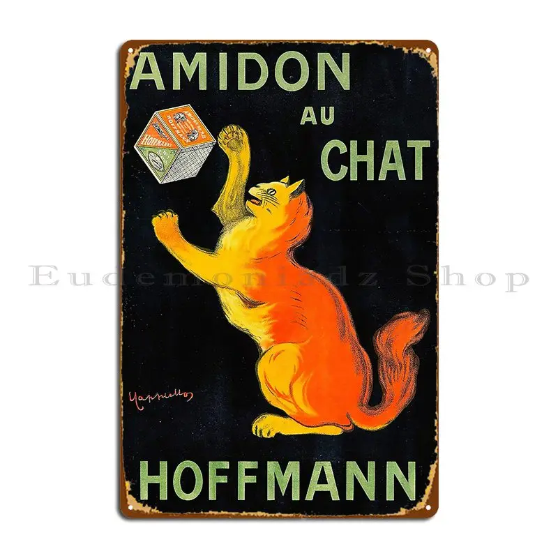 Amidon Au Chat Art Deco Cartel Cat Metal Signs Create Kitchen Wall Custom Club Personalized Tin Sign Poster