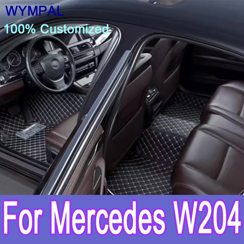 

Роскошный автомобильный роскошный кожаный коврик для Mercedes W204 2008 2009 2010, полный комплект автомобильных ковриков для женщин, водонепроницаемые аксессуары