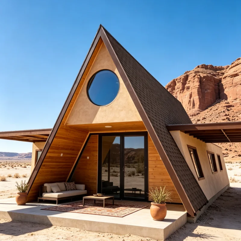 Customized Portable Prefab Home A Frame Cabin Design With Steel Frame For Outdoor Camping Or Vacation Retreat