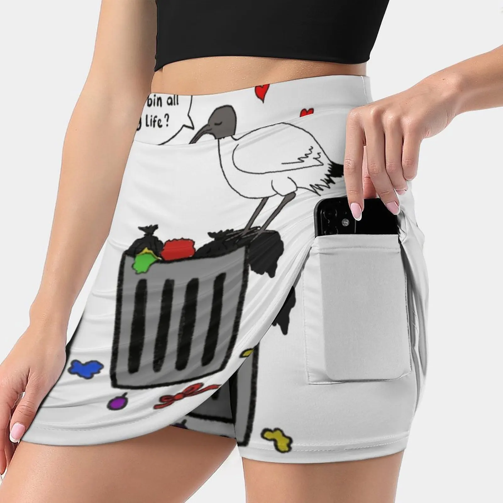 Where Have You Bin All My Life ? Women Mini Skirt Two Layers With Pocket Skirts Sport Fitness Running Skorts Pun Punny Puns