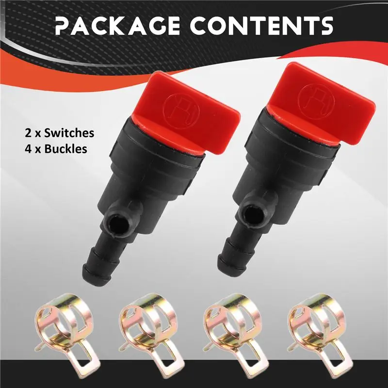 M46K-2PCS 1/4 Inch 90 Degree Fuel Shut Off Valve For Briggs & Stratton 698181 494539 697944 Tecumseh 35857