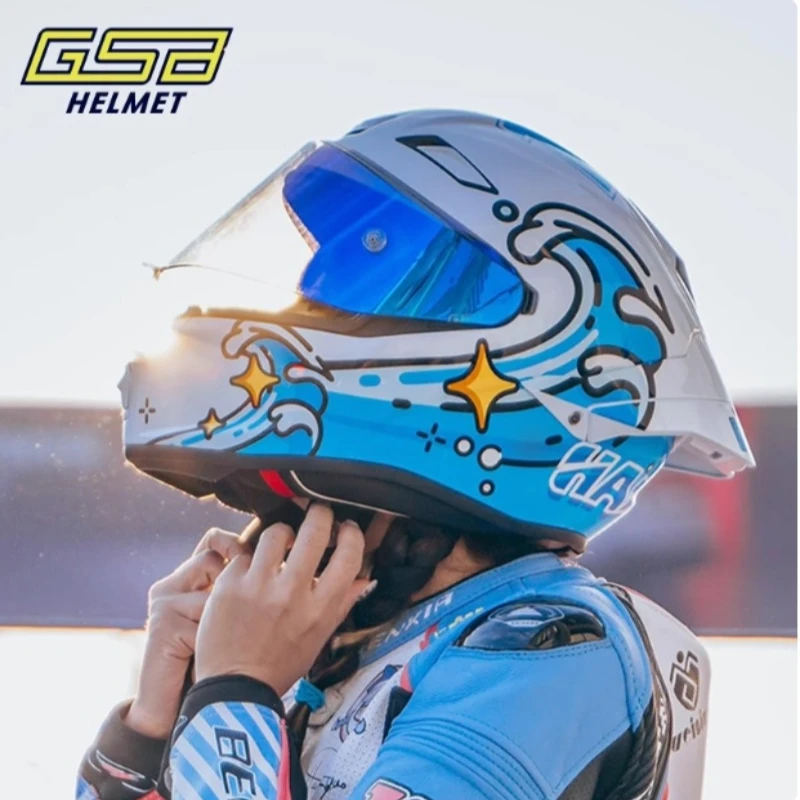 GSB RC5 Motorcycle Helmet Hoshino Motorcycle RC5 Full-cover Riding All-season Unisex Full-face Helmet Ultra-light Fiberglass