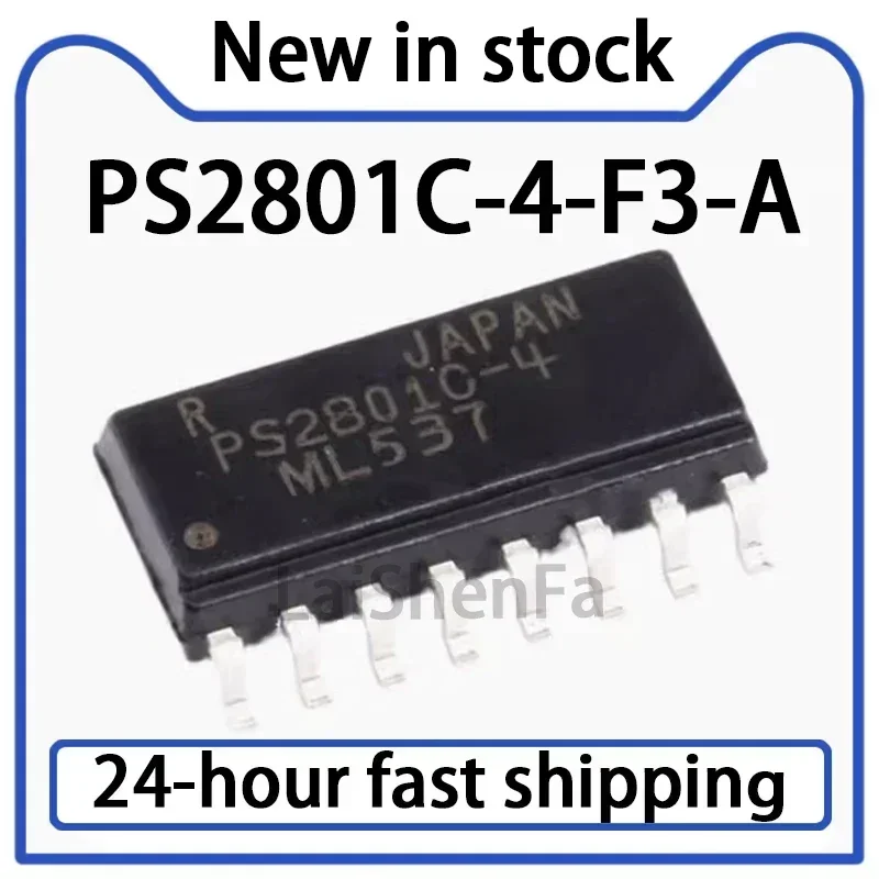 2PCS PS2801C-4 PS2801C-4-F3-A Package SOP-16 Transistor/Optoelectronic Output Isolator in Stock