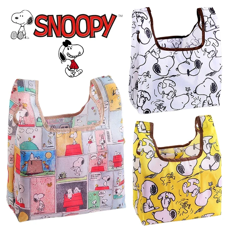 Snoopy Shopping Bags Women Fashion Foldable Tote Bag Eco Grocery Bag Folding Large Capacity Reusable Handbags Portable Bags New