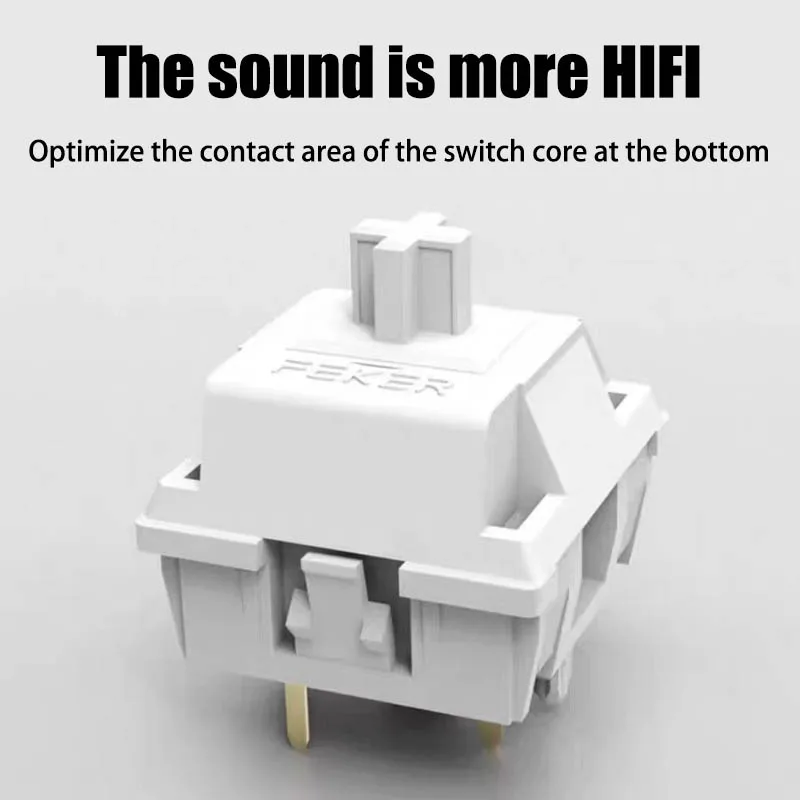 FEEKER White Marble Switch HIFI Linear 42g 5 Pins POM Quick Trigger Games Mechanical Keyboard Switches for AULA F75 AJAZZ AK820