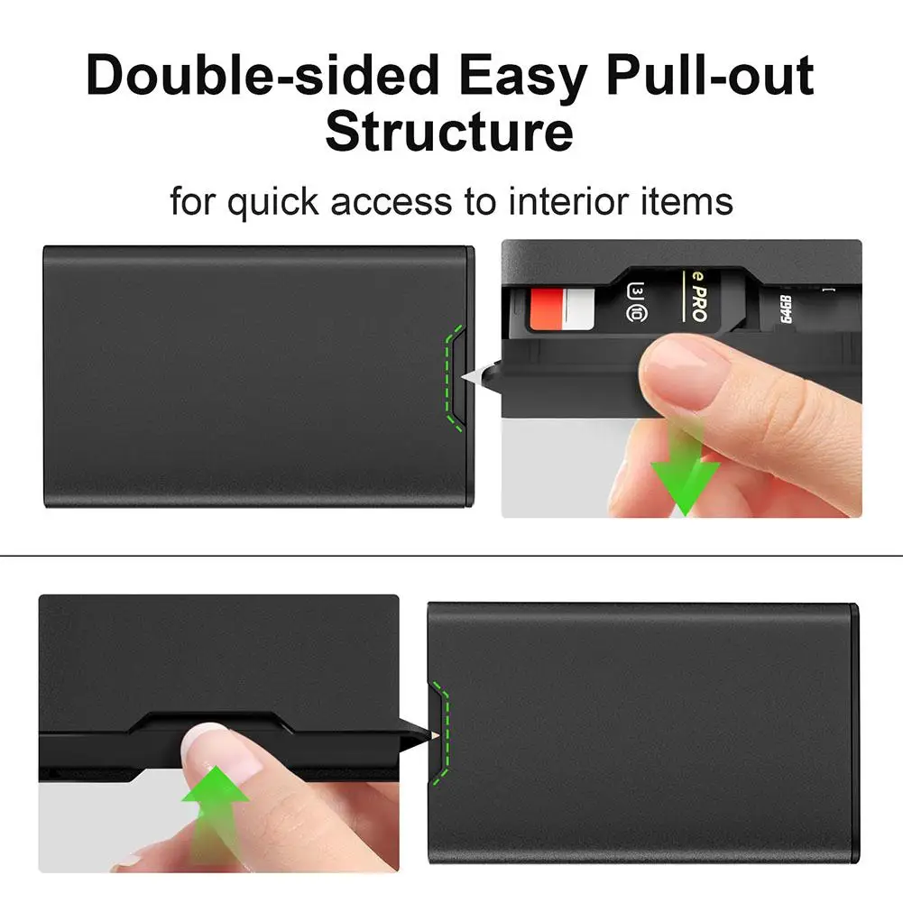 BUDI Portable Aluminum Alloy SD SIM Card Pin Memory Card Storage Box Case Card Holder For Camera Mobile Phone Drone Accesso S5G4