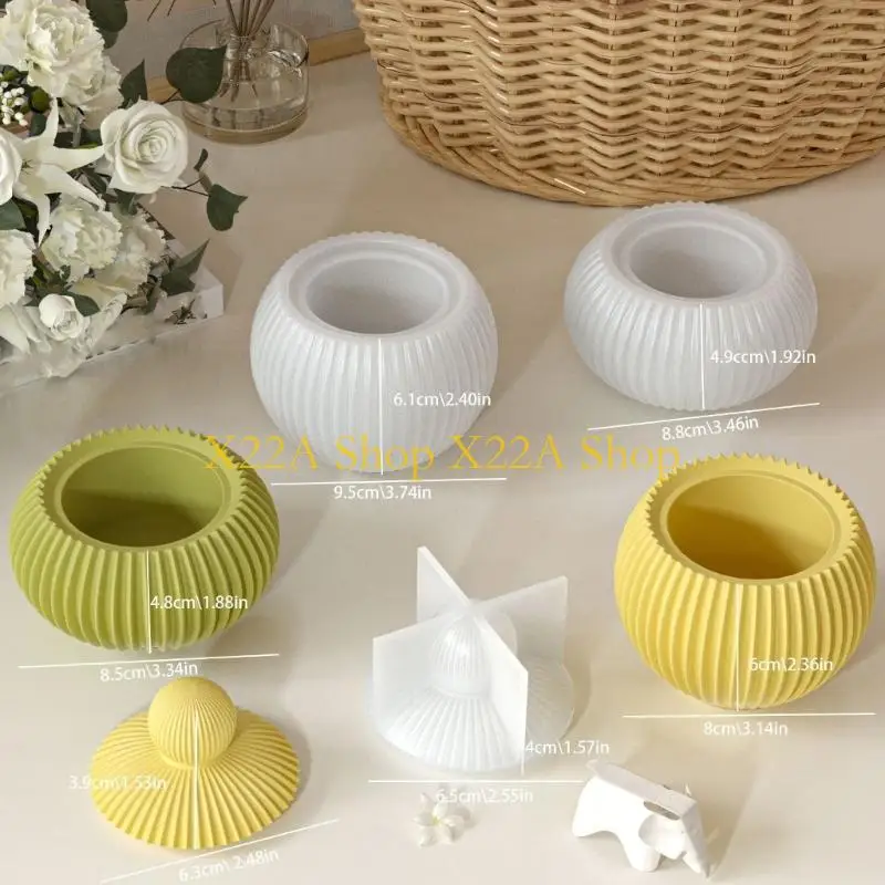 Unique Silicone Striped Pattern Crafting Molds for Candle Making and Jewelry Organizers Containers Easy Demolding Craft Set