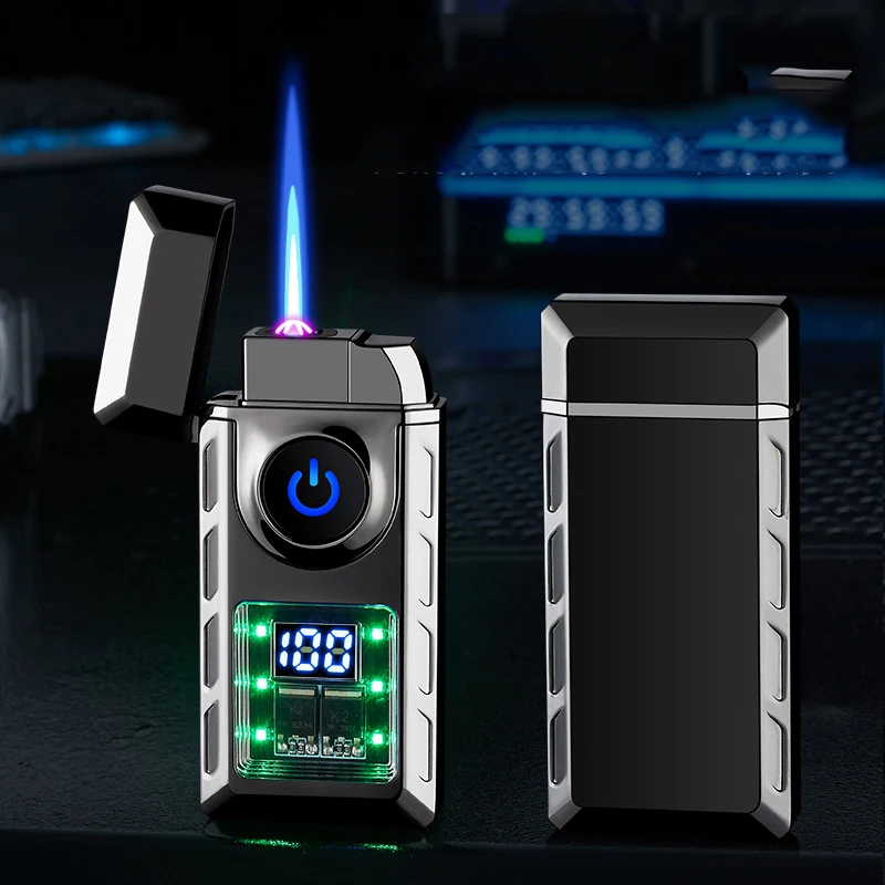 Wholesale of gas electric multifunctional lighters, pulse electronic cigarette lighters, double arc windproof direct fire lighte