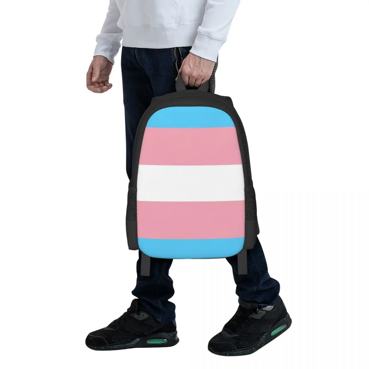 

Transgender Flag Lgbt Pride Student Backpack School Bag Hiking Travel Daypack for Men Women Fashion Bookbag Shoulder Bags