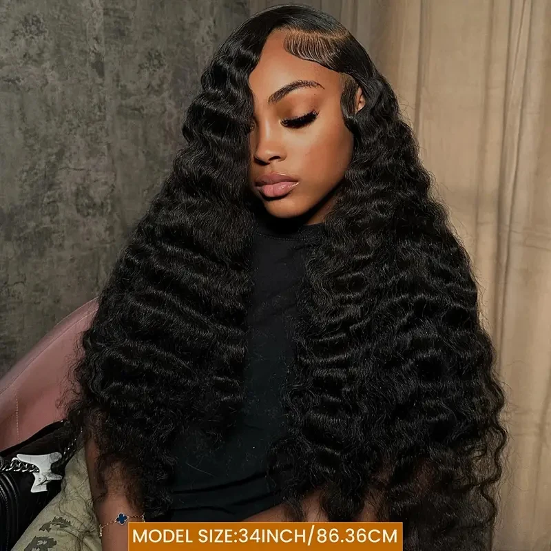 250% الكثافة 13x6 Hd شفاف فضفاض موجة عميقة الدانتيل الباروكة الأمامية البرازيلي 18 42 بوصة 13x4 360 مجعد الدانتيل الجبهة الباروكات للنساء