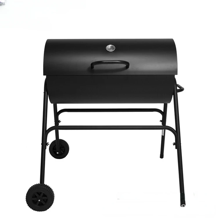 BBQ Grill Round Charcoal Stove Outdoor Bacon Portable 3 in 1 Barbecue  Double Deck Smoker Oven Camping Picnic Cooking