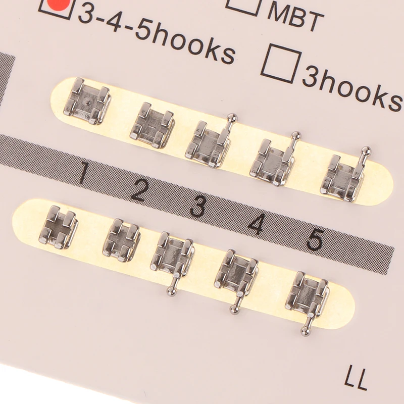 

20Packs Dental Brackets Orthodontic Braces Plus Metal Mini Standard Mesh Base Roth/MBT 0.022/0.018 Hooks 3-4-5 20pcs/Pack