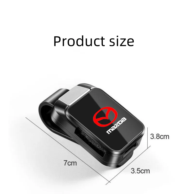 Car Eyeglass Storage Clip Sun Visor Sunglasses Card Holder for Mazda 2 3 5 6 CX5 CX9 CX7 CX4 CX3 CX30 MX5 MX3 BK Accessories