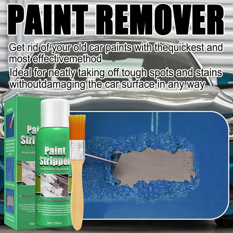 100ml Car Wheel Rust Remover with Brush Non-trace Clean Scraping Paint Metal Surface Peeling Paint Effective Care Cleaning Tool