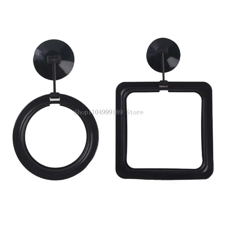 

Fish Feeding Ring Safe Floating Feeder Circle with Suction Cup for Guppy Betta Easy to Install Black Square / Round
