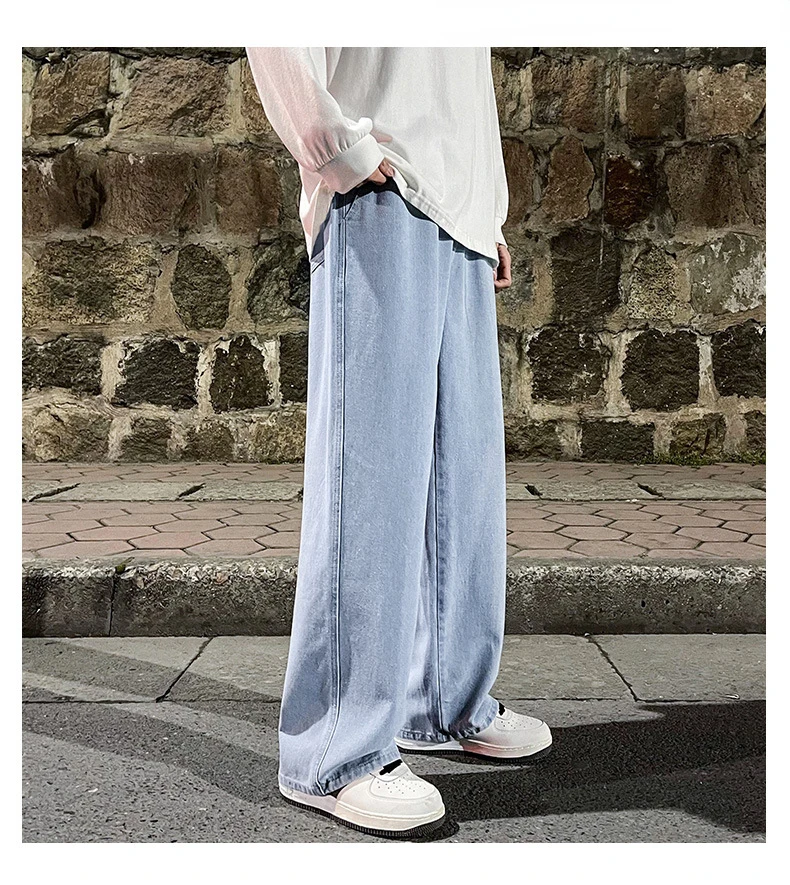 2024 Men's Hip-Hop Baggy Jeans Streetwear Oversized Wide Leg Pants - Drape Loose Fit Casual Trousers High Quality Free Shipping