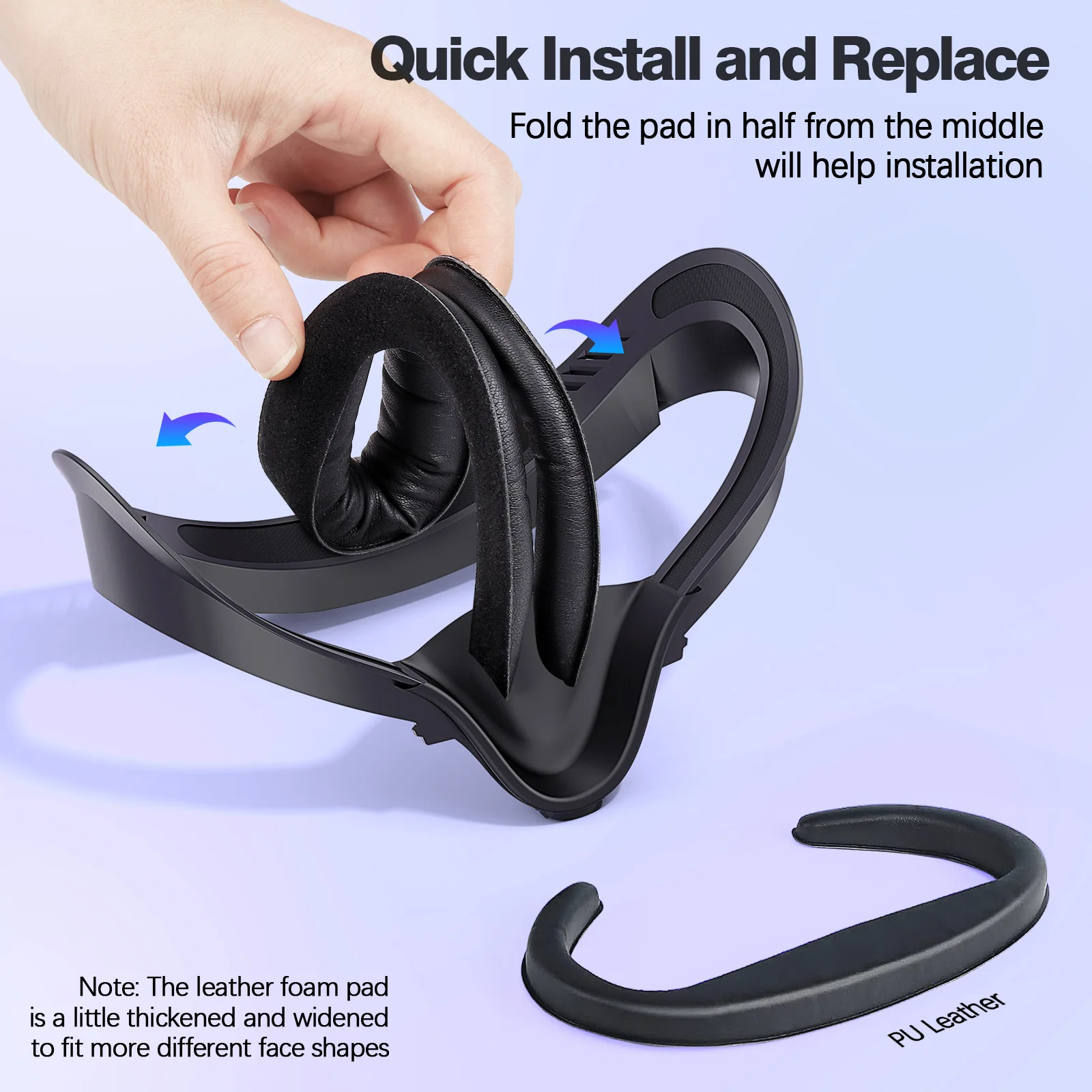 Atmungsaktive weiche Gesichtsmaske Ersatz für Oculus Quest 2/3/3S Gesichtsschnittstellenhalterung PU-Leder 3-in-1 für Meta Quest 2/3/3S – Detail 6