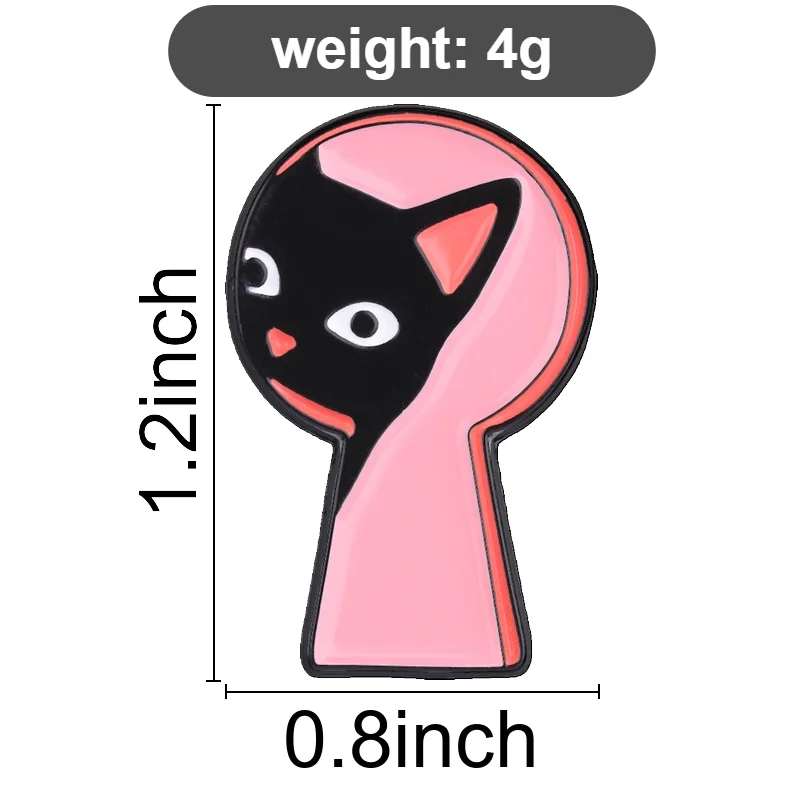 Glücksausschmung Katzen-Kollektion: Emaille-Pins, Anime-Katzenmädchen, Zaubertrank, Schwarze Katze, Elfenkatze & Blumen-Broschen, Rucksack- und Revers-Pins – Detail 33