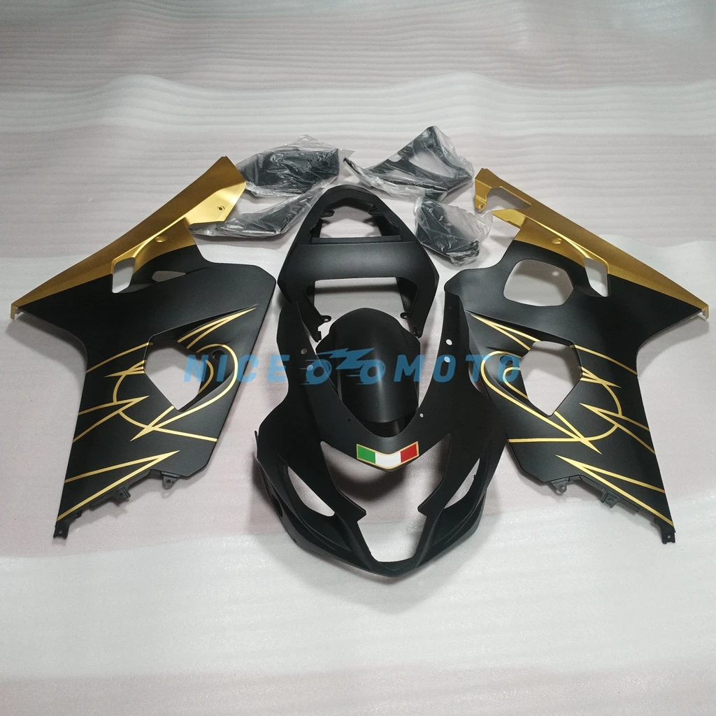 Carcasa de carrocería de motocicleta negra y amarilla para GSX-R 600 750 04 05 GSXR 600 2004 2005 K4 GSXR600 ABS Kit de carenado de moldeo por inyección