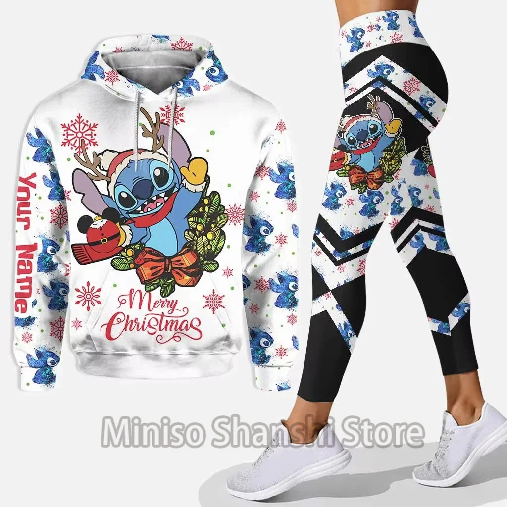 New Disney Stitch Hoodie and Tight Pants Set for Women Diseny Stitch Hoodie Yoga Pants Sports Pants Fashion Sports Set