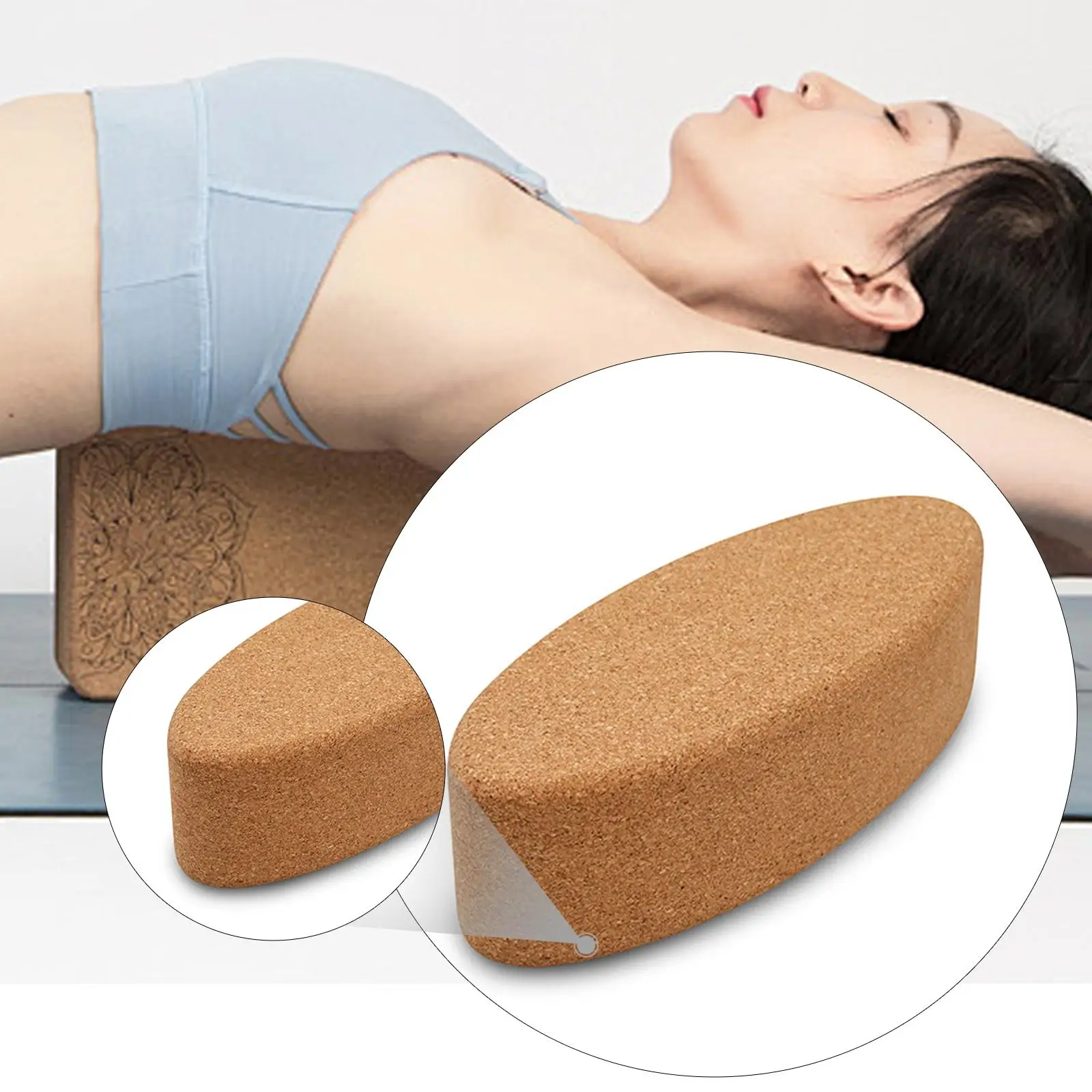 

Cork Exercise Block Premium Supportive Yoga Prop Soft Lightweight Brick for Fitness Pilates Training