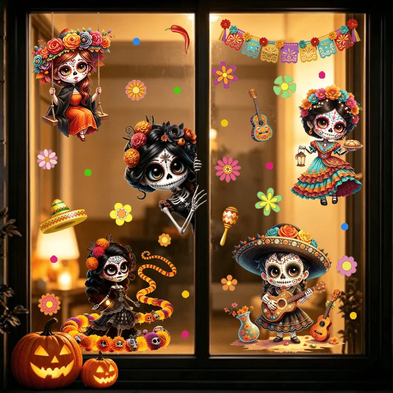 3pcs party Window Sticker,suitable for cabinet,glass doors,windows and wall decor,holiday decoration,freely DIY combination